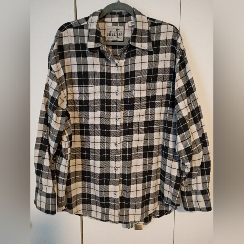 Levi's Silvertab Women's Button Down Plaid Flannel Shirt XL